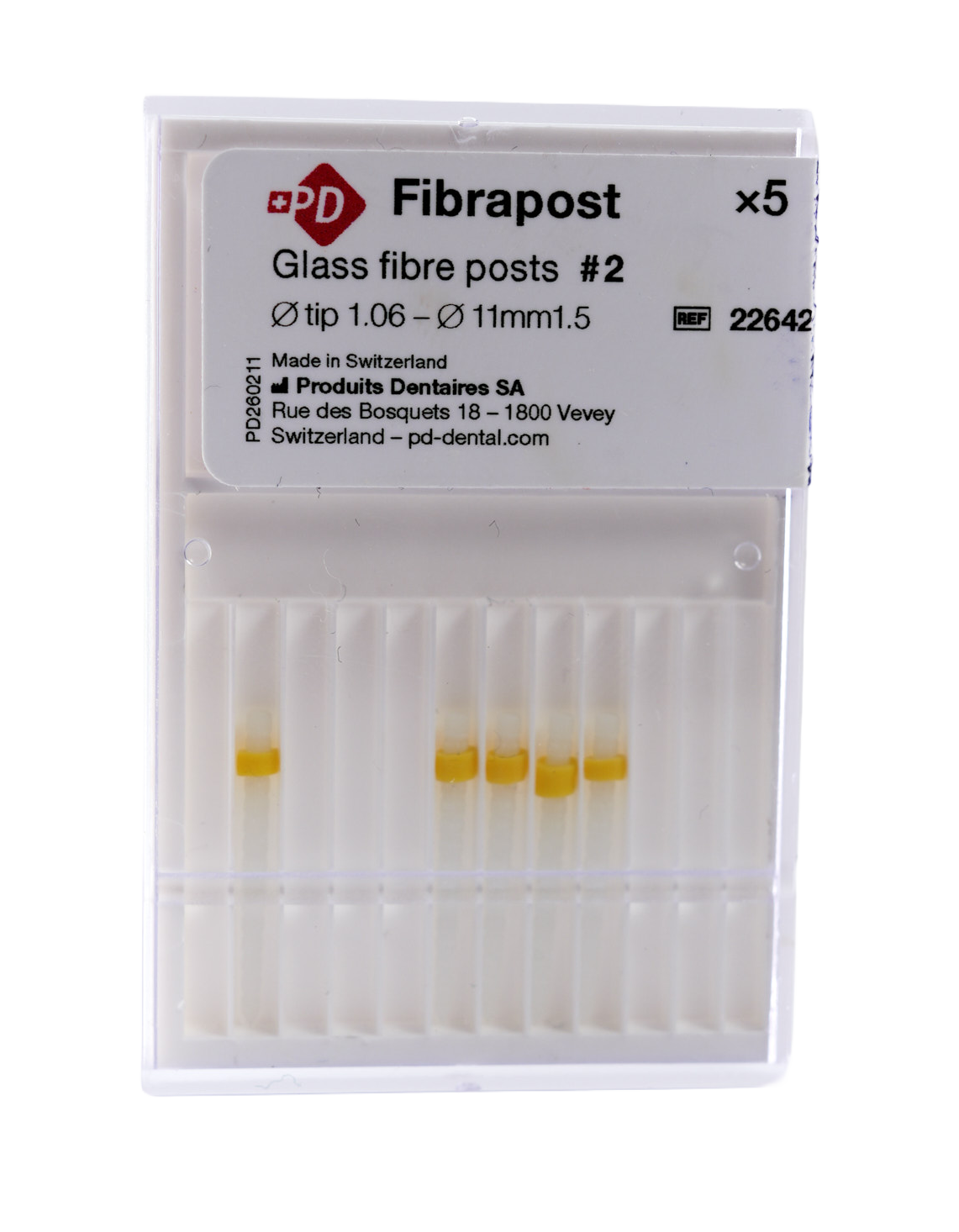 Fibrapost Lux №2-штифты композитные стекловолоконные(уп.5 шт.)