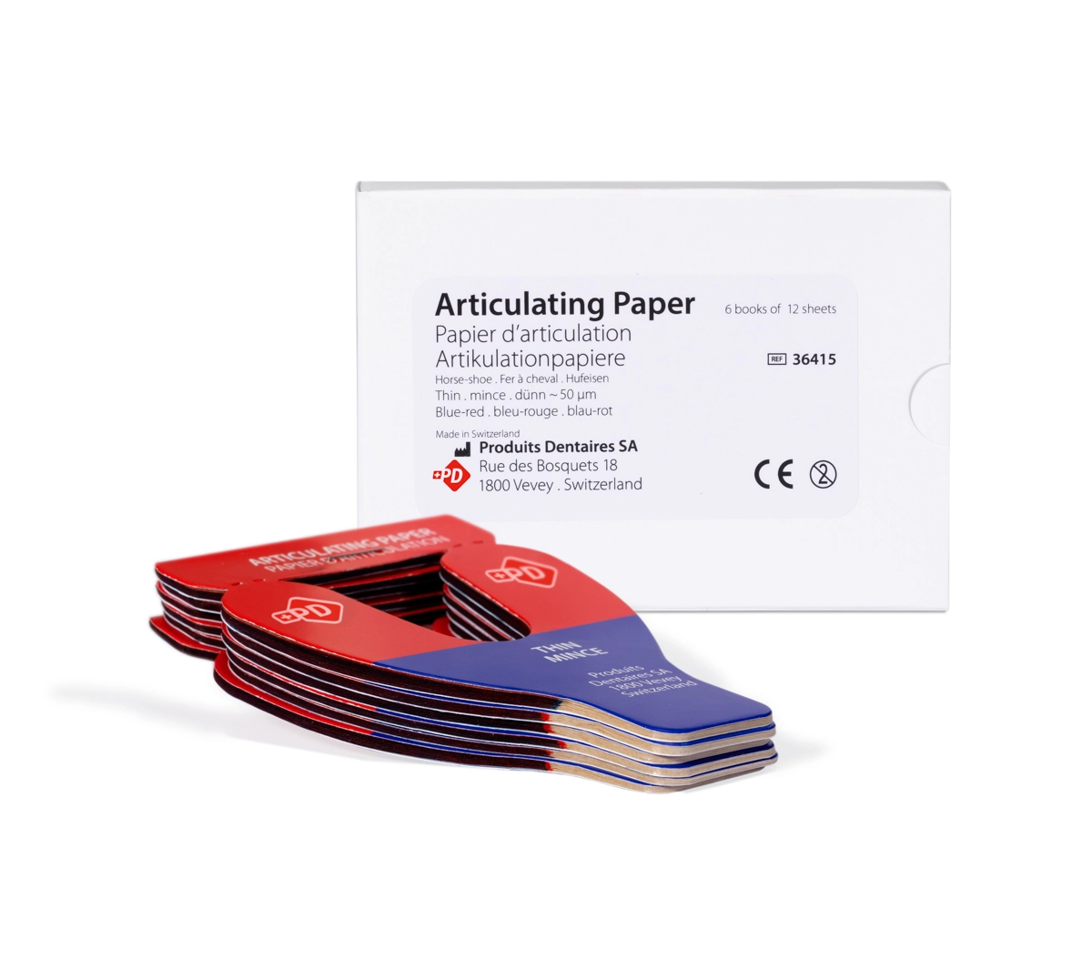 ARTICULATING PAPER HORSESHOE,blue-red,thin-бумага артикуляционная подковообразная (Более 14 мес)