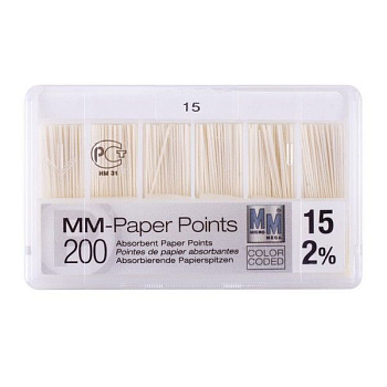 Paper Points n15 2% (200 шт.)  -  инструменты эндодонтические