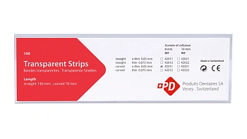 TRANSPARENT STRIPS STRIGHT,thin,140x8 mm-штрипсы финишные (Более 14 мес)