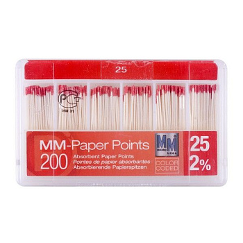 Paper Points n25 2% (200 шт.)  -  инструменты эндодонтические